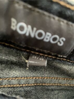 Bonobos Dark Indigo Jeans with Tan Stitching Slim fit 36x36